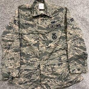 US Military Tiger Stripe Air‎ Force Camo Combat Coat 8R Shirt Maternity Utility